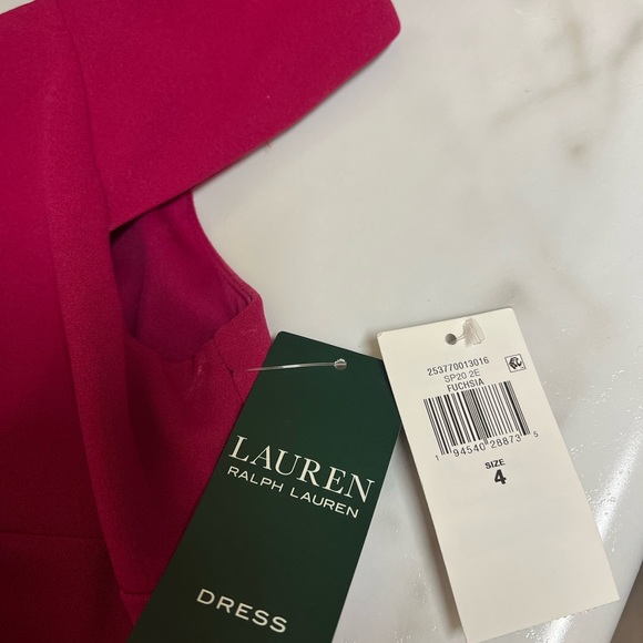 Ralph Lauren crepe off the shoulder dress 4 maxi Fuchsia STUNNING - Picture 6 of 11